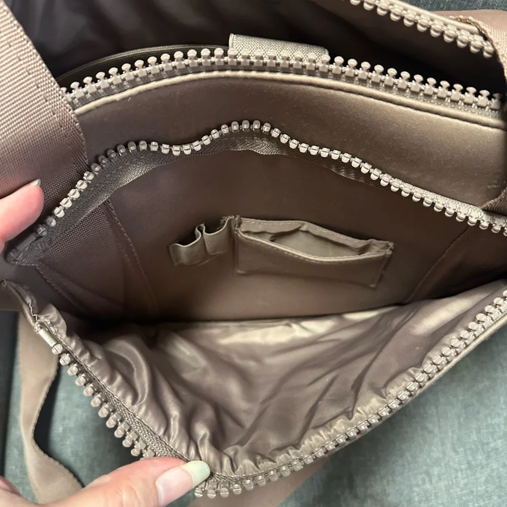 Dagne Dover Large Ryan Neoprene Laptop Bag In Dune